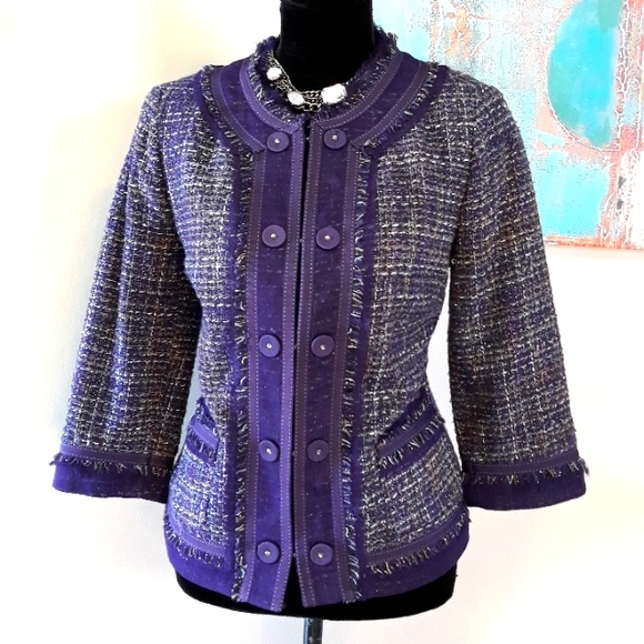 Chico's/ Purple/ Tweed Blazer/ Jacket - Picture 5 of 14